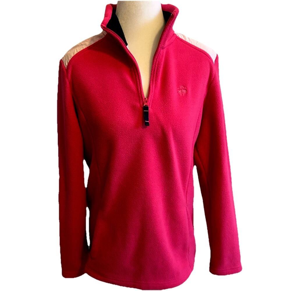 Brooks Brothers Women 1/4 Zip Fleece Sweater Pull Over Pink Soft Cozy Cute Med
